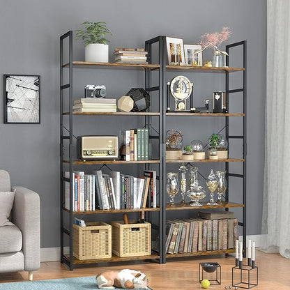 OTK 5 Tier Bookshelf, Tall Bookcase, Office Shelf Storage Organizer, Modern Book Shelf for Living Room, Bedroom, and Home Office, Vintage