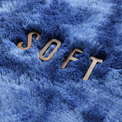 5x8 Large Area Rugs for Living Room, Super Soft Fluffy Modern Bedroom Rug, Tie-Dyed Navy Blue Indoor Shag Fuzzy Carpets for Girls Kids Nursery Room Home Decor