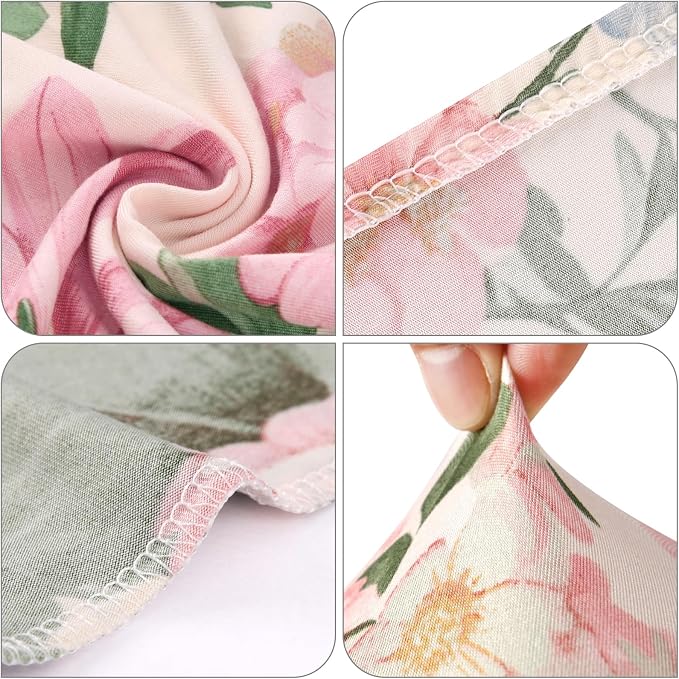 Fuloon Chair Covers for Dining Room 6 Pack, Printed Stretch Dining Slipcovers, Washable Kitchen Slip Covers for Parson Chair, Flowers Blossoms Printed, Set of 6