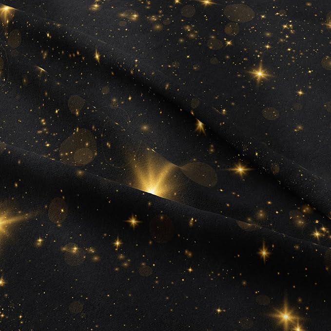 Tailor Shop Glitter Comforter Sets King Size Black and Glod Comforter Sets for Kids Boys Teens Star Glitter Bedding Sets Twinkle Starlight Comforter Sets with 1 Comforter 1 Pillowcases