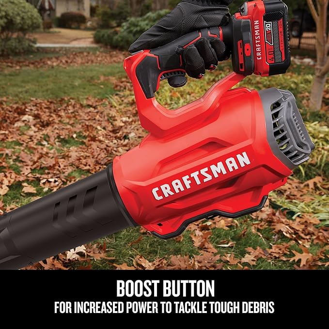 CRAFTSMAN 20V MAX Cordless Leaf Blower, Battery & Charger Included (CMCBL720M1) Red