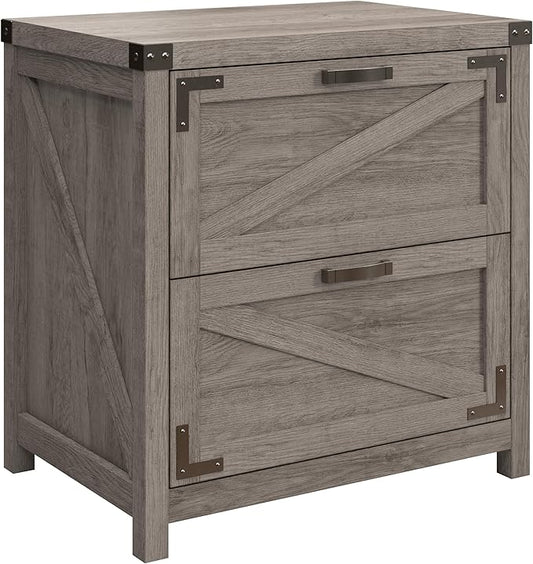 kathy ireland Home by Bush 2-Drawer Lateral File Cabinet, Letter/Legal, Restored Gray, 29-Inch (CGF129RTG-03)