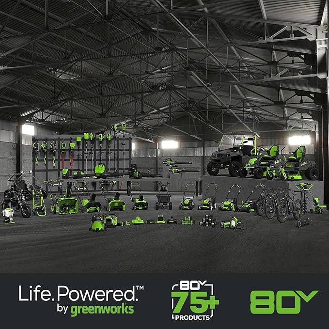Greenworks 80V 700 CFM Cordless Leaf Blower, 2.5Ah Battery and 45 Minute Rapid Charger