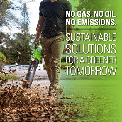 Greenworks 40V (120 MPH / 500 CFM / 75+ Compatible Tools) Cordless Axial Leaf Blower, Tool Only