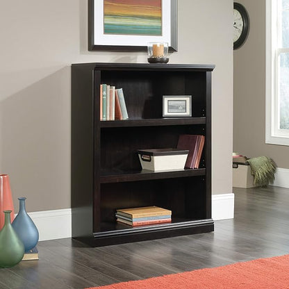 Sauder Miscellaneous Storage 3-Shelf Bookcase/ book shelf, Estate Black finish
