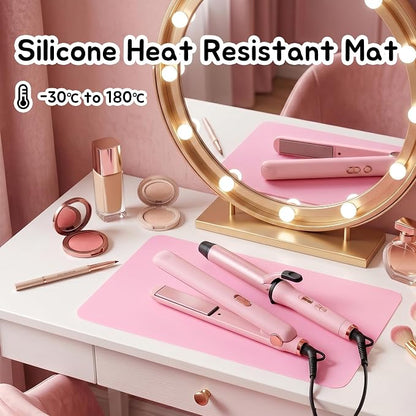 Silicone Mats for Resin Crafts 9"W x 12"L: Non-Slip Heat Resistant Small | Nonstick Silicone Sheets - Easy to Cut Silicone Mat for Jewelry Casting Nail Arts Clay 2 Pcs Blue & 2 Pcs Pink