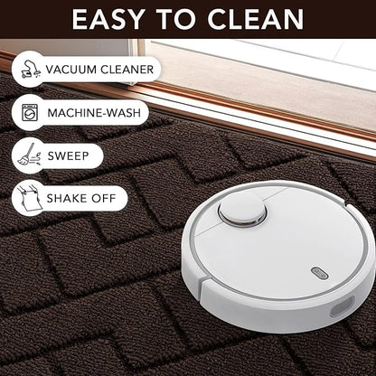 hicorfe Indoor Doormat,Front Back Door Mat Rubber Backing Non Slip Door Mats 20"x59" Absorbent Resist Dirt Entrance Doormat Inside Floor Mats Entryway Washable Low-Profile for Patio,Garden(Coffee)