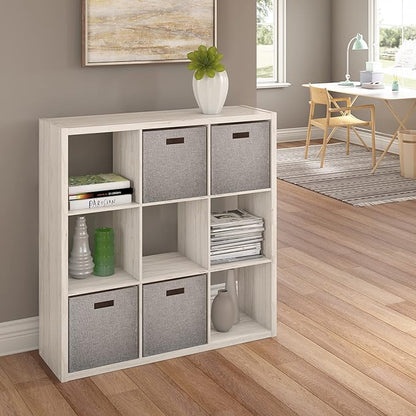ClosetMaid 4589 Decorative Open Back 9-Cube Storage Organizer, Bleached Walnut