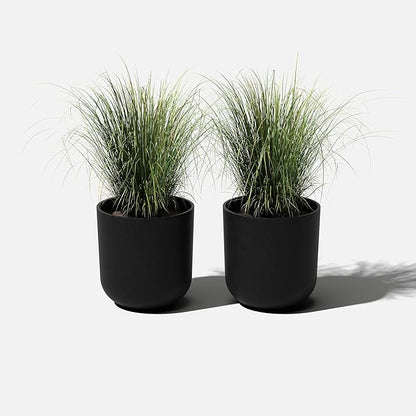 Veradek Round Black Plastic Planter Pots for Indoor/Outdoor Garden Use, with Drainage Holes, Suitable for Small to Large Succulent Plants, Flowers, Modern Interior Plants
