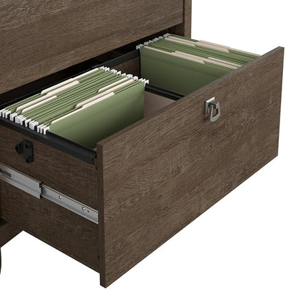 Bush Furniture Salinas 2 Drawer Lateral File Cabinet in Ash Brown