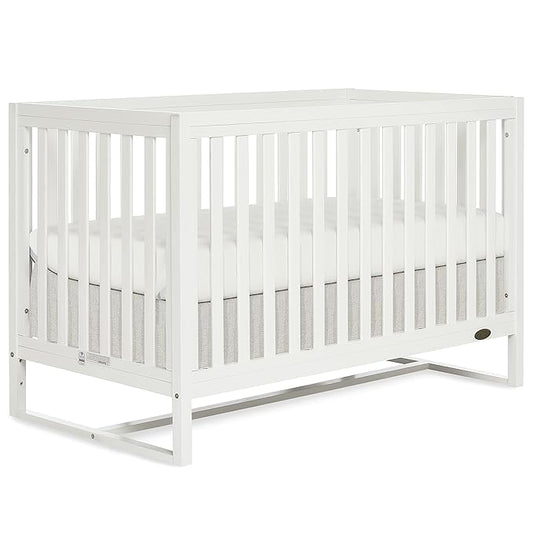 Arlo 5-in-1 Convertible Crib in White, JPMA Certified, 3 Mattress Height Settings, Non-Toxic Finish, Made of Sustainable and Sturdy Pinewood