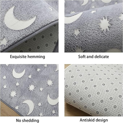 Eanpet Large Playroom Rug for Kids Glow in The Dark Star Area Rugs for Boys Girls Toddlers Bedroom Decorative 5x7 Grey Play Mat for Babies 1-3 Years