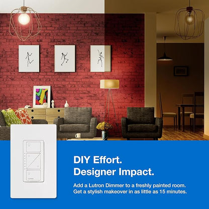 Lutron Caseta Original Smart Dimmer Switch Starter Kit, with Pico Remote, Wall Plate, and Smart Hub, Works with Alexa, Apple Home, and Google Home, 3 Way, 150W, No Neutral Req, P-BDG-PKG1W