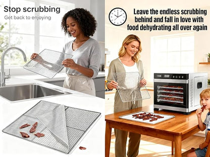 Silicone Dehydrator Sheet for Magic Mill MFD-7100 MFD-7070, 7-Pack 12x13 inch Reusable Drying Tray Liners - BPA-Free Easy Clean - Healthy Snacks - Jerky Herbs Fruit