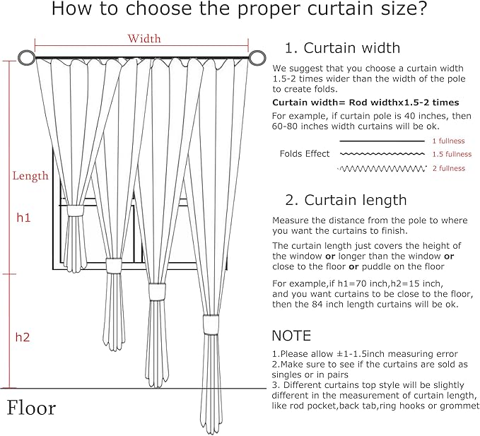 Vision Home Blue Fog Pinch Pleated Full Blackout Curtains Linen Blended Room Darkening Window Curtains 102 inch for Living Room Bedroom Thermal Insulated Pinch Pleat Drapes with Hooks 60" Wx102 Lx1