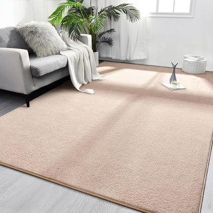 Area Rugs for Bedroom Living Room, 4x6 Ivory Super Soft Comfy Thickened Memory-Foam Indoor Carpets, Modern Aesthetic Minimalist Carpet for Boys Girls Adults Apartment Nursery Home Décor