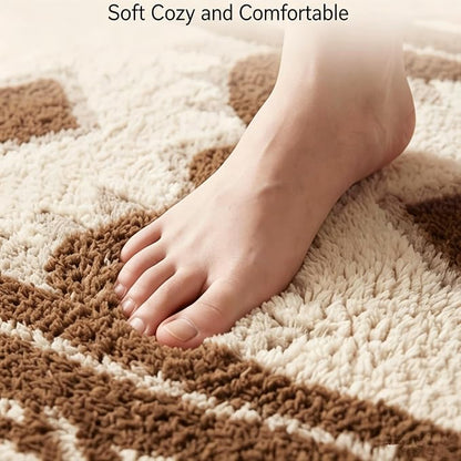 Washable Area Rug 5′3″ × 7′6″ for Living Room Bedroom Hotel, Leaves | Soft Cozy Fluffy Mid Pile Machine Washable Non Slip Boho Modern Accent Rug for Dining Room Nursery Kids Room Dorm Hotel
