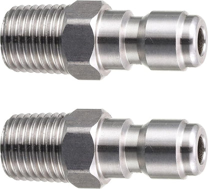 Tool Daily Pressure Washer Coupler, Quick Connect Plug, 1/4 Inch Male NPT Fitting, 5000 PSI, 2-Pack