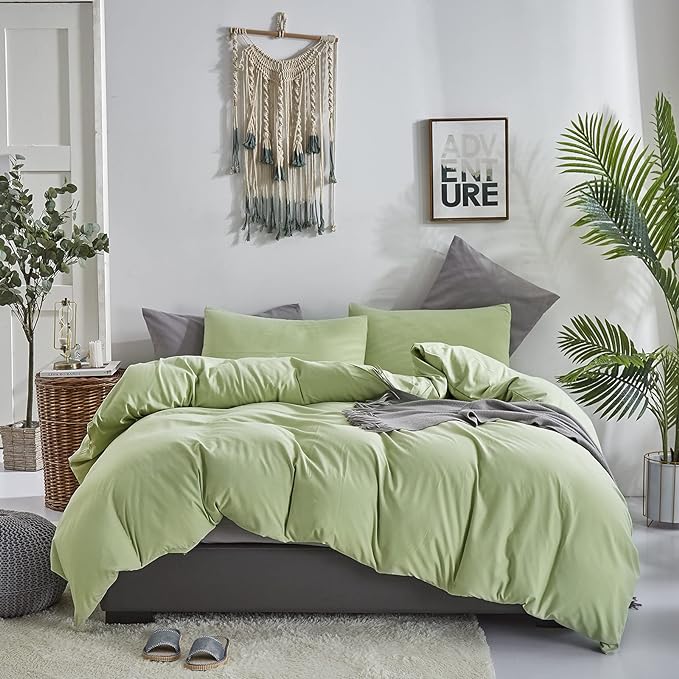 Sage Green Comforter Set Full Solid Green Bedding Set Lightweight Women Soft Light Mint Green Blanket 3 PCs Durable Full Size Comforter Set Men Sage Green Breathable Bed Comforter Set
