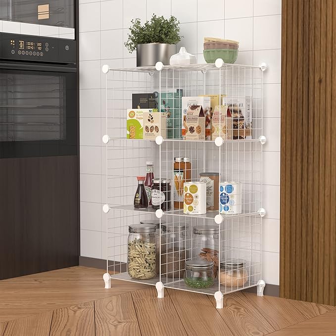 HOMIDEC Closet Organizers and Storage, 12 Storage Cubes, Wire Cube Storage DIY Room Storage Shelf for Garment Racks, Closet, Wardrobe