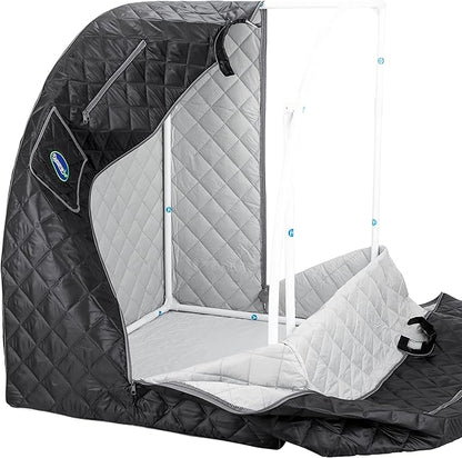 Durasage Lightweight Portable Personal Steam Sauna Spa for Relaxation at Home, 60 Minute Timer, 800 Watt Steam Generator, Chair Included (Black)