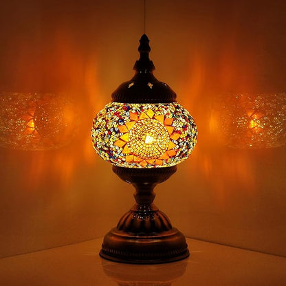 Turkish Table Lamp Handcrafted Mosaic and Stained Glass Moroccan Lamp for Home Decor