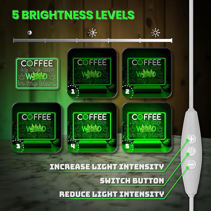 Coffee Neon Sign, Leaf Neon Signs for Wall Decor, Dimmable Acrylic Neon Lights for Coffee Bar Coffee Shop Bar Pub Club Bistro Man Cave Restaurant Game Room Hotel