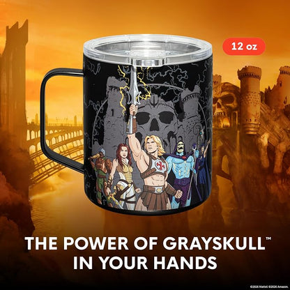 Dragon Glassware x Masters of the Universe Stainless Steel Camp Mug, 12 oz | Insulated Stainless Steel Mug for Coffee, Tea, Matcha, Hot Beverages; Official Masters of the Universe 2026 Movie Mug