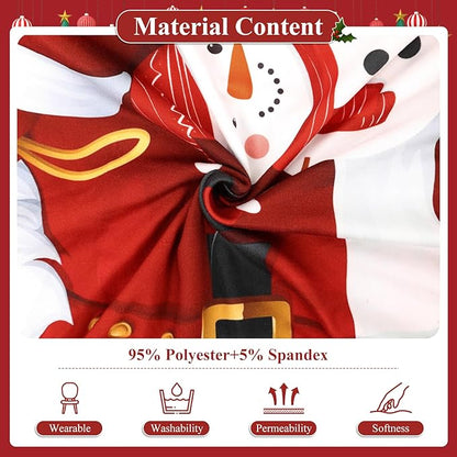 U'Artlines Christmas Chair Covers Set of 6, Removable Washable Merry Christmas Dining Chair Seat Covers Stretch Protector Slipcovers for Dining Room Kitchen Holiday Party Decor, Santa Claus