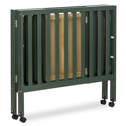 Jett Non-Full Size Folding Convertible Crib, Lightweight Portable Crib, Three Adjustable Mattress Height Settings, Easy to Fold Travel Crib, 1.5” Mattress Pad Included