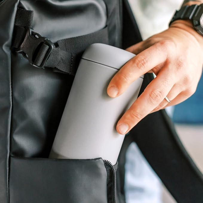 Fellow Carter Move Ceramic Lined Travel Coffee Mug 12 oz Stainless Steel | No Metallic Taste Coffee Tumbler, Leak-Proof Lid, Dishwasher Safe, Hot 12Hr Cold 24Hr, BPA-Free, Fits Cup Holders, Matte Grey