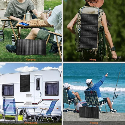 30W 100W 200W 400W Solar Panel,Portable Foldable Solar Panel Kit,Black with Carrying Case (30W)