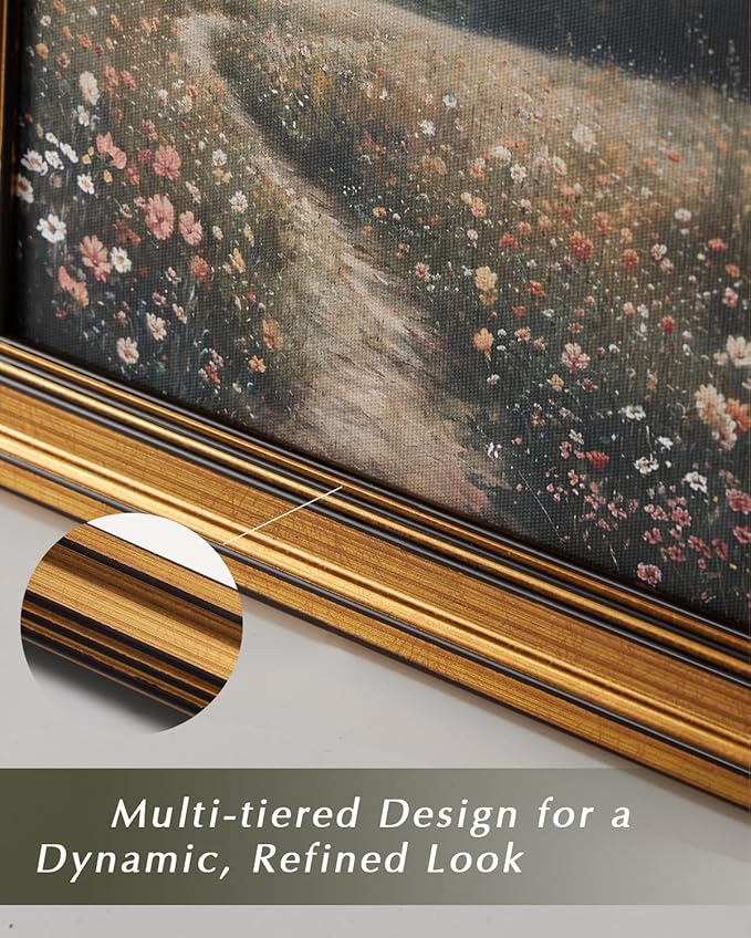 HUARCEY Gold Framed Vintage Wall Art for Living Room Harvest Apples Still Life Oil Painting Large Cottagecore Room Decor Picture Canvas Print Farmhouse Fruit Wall Decor Bedroom Kitchen Bathroom 24x36