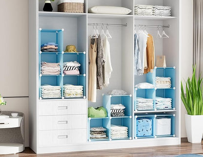 Portable Closet 6 cube closet organizers and storage Cube Storage Organizer Storage Shelf Bookcase Bookshelf with Metal Hammer, Storage Cubes Organizer Cabinet for Kids, Closet, Bedroom, Bathroom