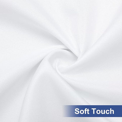 homing Rectangle Table Cloth Cover, Waterproof Polyester Elastic Fitted Tablecloth, Fits for 4 Foot Folding Tables, Washable Table Protector for Picnic, Camping, Outdoor (White, 24" x 48")