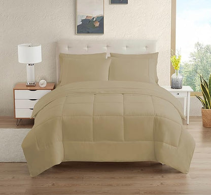 Sweet Home Collection College Bedding Set, 5 Piece Twin XL Size Bed in a Bag, Taupe