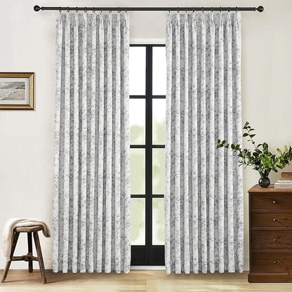 Pinch Pleated Vintage Floral Curtains - Room Darkening Drapes for Bedroom Living Room.2 Panels,150 Inches Wide 84 Inches Long