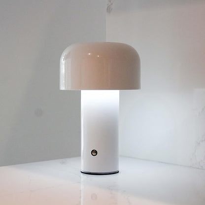 Monospace Mushroom Lamp | Minimalist Lamp (White) | Modern Metal Table Lamp | LED Bedside Lamp | 3 Color Settings