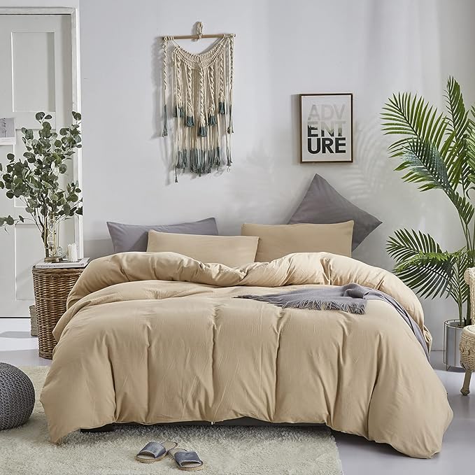 Champagne Comforter Set King Beige Bedding Set Lightweight Women Soft Champagne Blanket 3 PCs Durable Light Khaki Colored Comforter Set King Breathable Bed Comforter Set