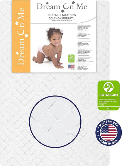 Aden 4-in-1 Convertible Mini Crib in Grey, Greenguard Gold Certified & Sunset 3” Extra Firm Fiber Crib Mattress, Greenguard Gold Certified, Waterproof Vinyl Cover, Baby Mattresses