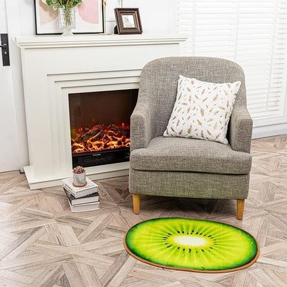 Bath Rugs for Bathroom Non Slip, Kiwi Fruit Shaped Washable Shower Bath Mat Absorbent Door Mat for Bathroom Bedroom Kitchen Soft Floor Area Rug Cute Cartoon Carpet Bathmat Tub Home Decor 18.5x25.6in