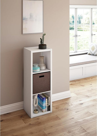 ClosetMaid 4543 Decorative Open Back 3-Cube Storage Organizer, Bleached Walnut