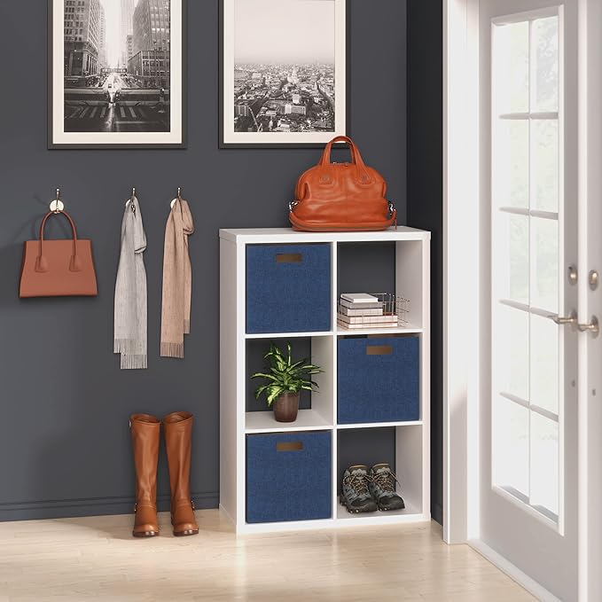 ClosetMaid 6 Cube Storage Shelf Organizer Bookshelf with Open Back, Vertical or Horizontal, Easy Assembly, Wood, White Finish