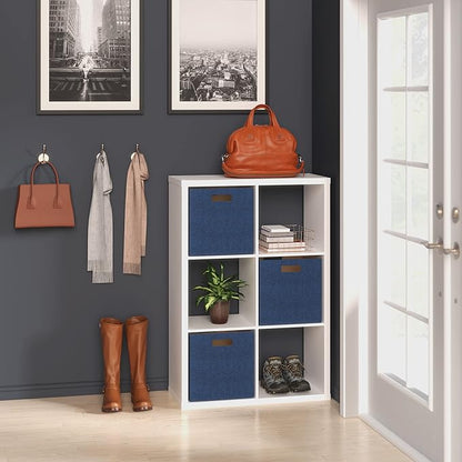 ClosetMaid 6 Cube Storage Shelf Organizer Bookshelf with Open Back, Vertical or Horizontal, Easy Assembly, Wood, White Finish
