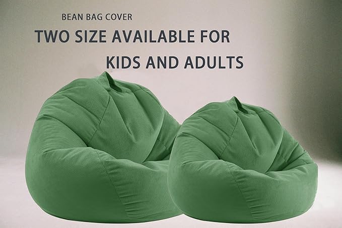 Stuffed Animal Storage Bean Bag Chair Cover (No Filler) Washable Ultra Soft Corduroy Bean Bag Cover for Organizing Plush Toys, Bean Bag for Adults