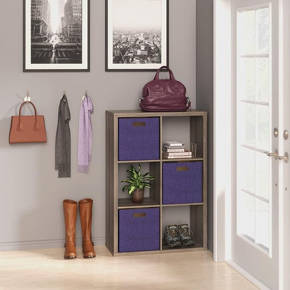 ClosetMaid Decorative 6 Cube Open Display Wood Laminate Versatile Storage Organizer for Indoor Home or Office Spaces, Graphite Gray