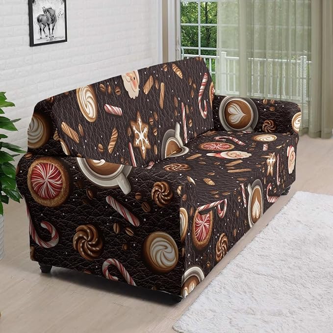FKELYI Christmas Sofa Slipcover Washable Sofa Couch Cover Comfortable Furniture Protector with Elastic Bottom Stretch Sofa Slipcovers XL