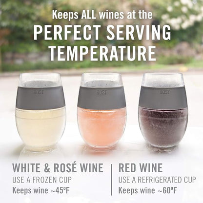 Host Freeze On the Go Stemless Wine Glasses with Lids for Red and White Wines, Double Wall Insulated Drink Chiller Tumblers for Travel, Outdoor Gifts for Women and Moms, 8.5 oz, Set of 2, Marble