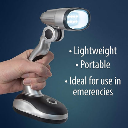 ELDSKLT Led Desk Lamp, 12-Bulb Battery-Operated Table Light for Home, Office, Silver/Black