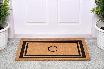 Calloway Mills 152962448 Black Border 24" x 48" Monogram Doormat (Letter C)